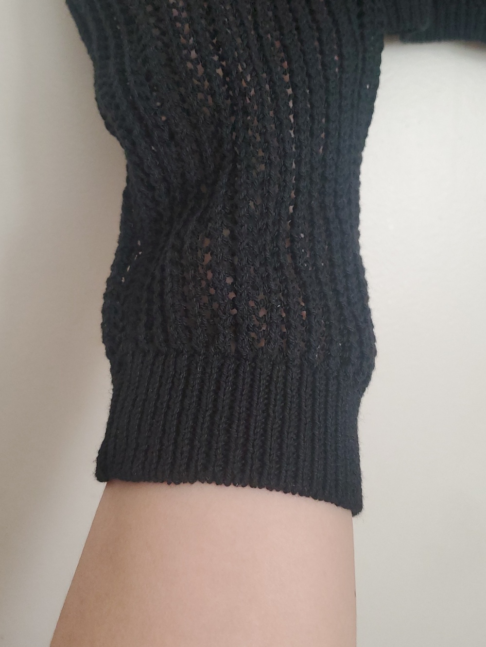 *NWT* Hot Topic'S Black Open-Knit Collared Button Cardigan - Picture 8 of 14